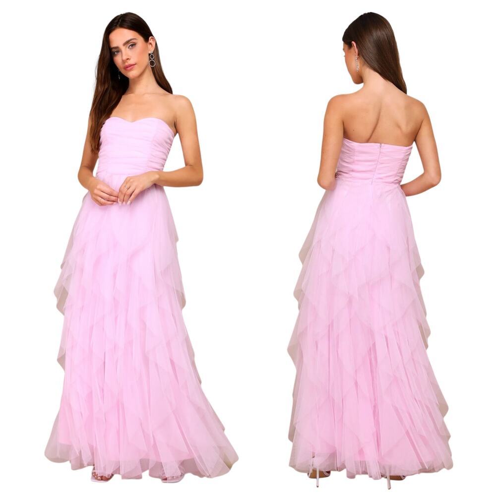 Lulu's Pink Strapless‎ Maxi Dress